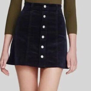 Alexa Chung For AG Jeans navy blue corduroy skirt